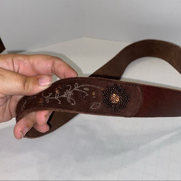 ABERCROMBIE beaded leather belt S - Picture 4 of 5